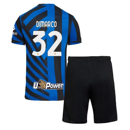 Fotbalové Dres Inter Milan Federico Dimarco #32 Dětské Domácí 2024-25 Krátký Rukáv (+ trenýrky)